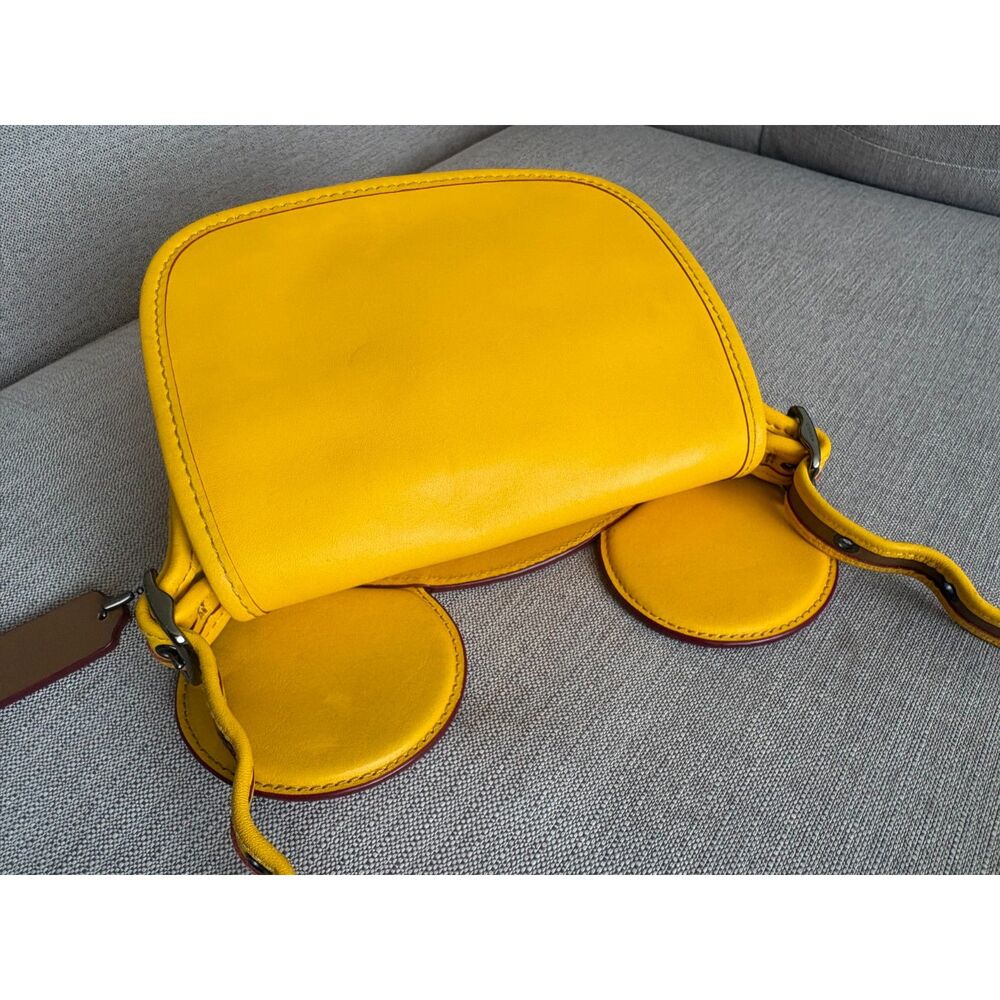 COACH x DISNEY MICKEY MOUSE W/Ears Crossbody Leather Bag Yellow limited edition - Picture 7 of 8
